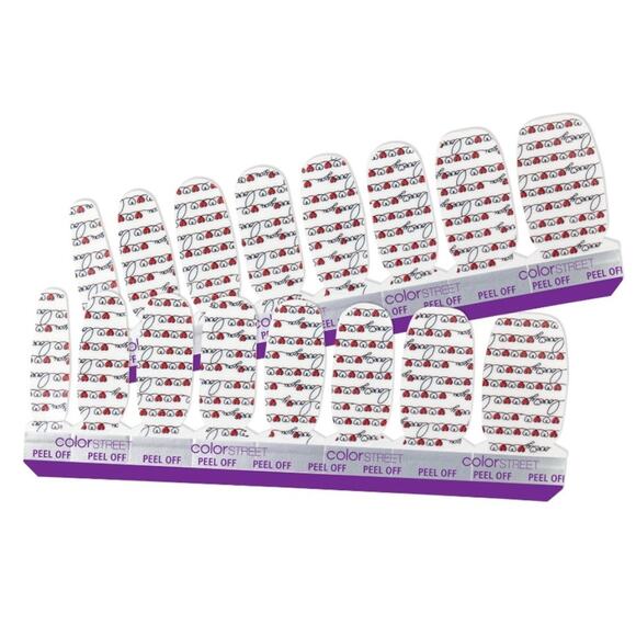 NWT Color Street "LOVE NOTES" Red Black Clear Cursive Love you Nail Strips - Picture 5 of 5